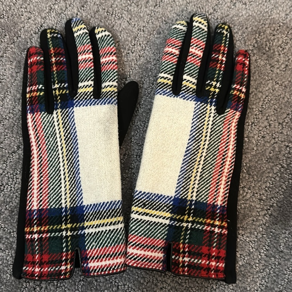 NWOT Charlie Paige Women’s Plaid Wool Touchscreen Gloves OS - Picture 5 of 6
